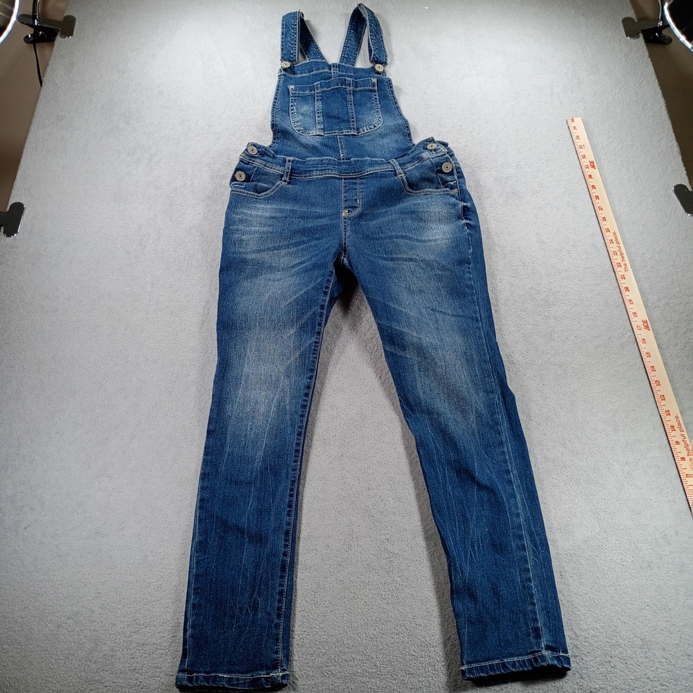 WallFlower Womens Denim Overalls Medium Wash Size M Stretch Bib Overalls